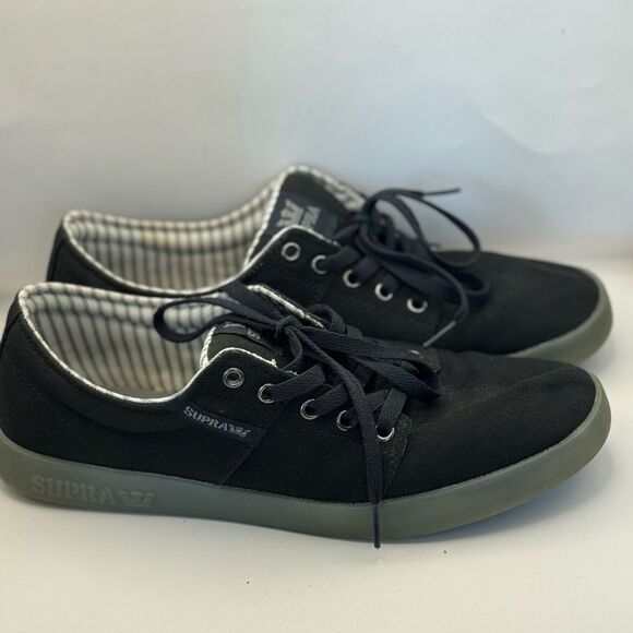 Supra Men’s US Size 12 Stacks II Shoes Black Low Top Skate Shoes - Picture 1 of 7